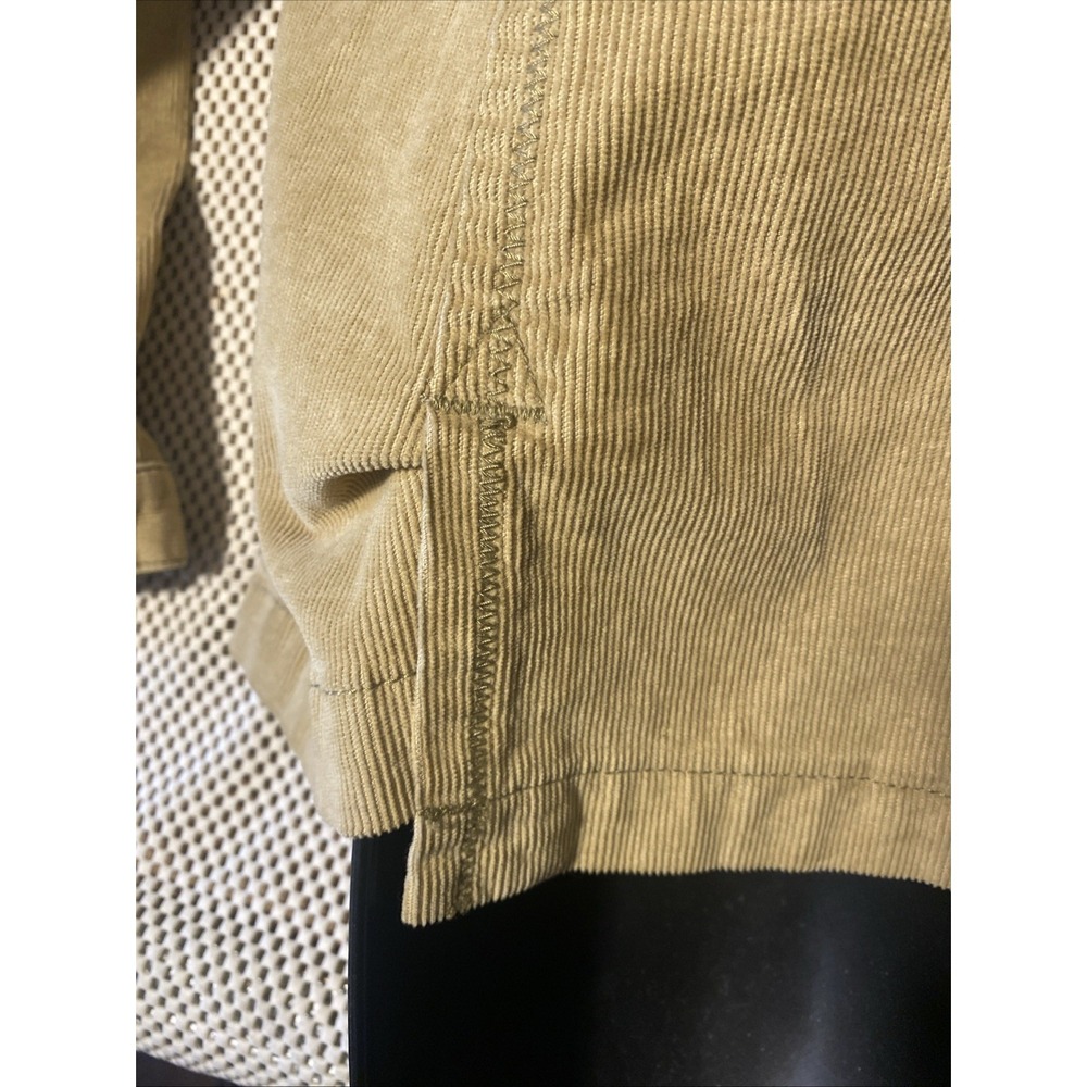 Eddie Bauer Corduroy Jacket Womens Medium Green‎ Button Pockets Stretch Shacket - Picture 4 of 6